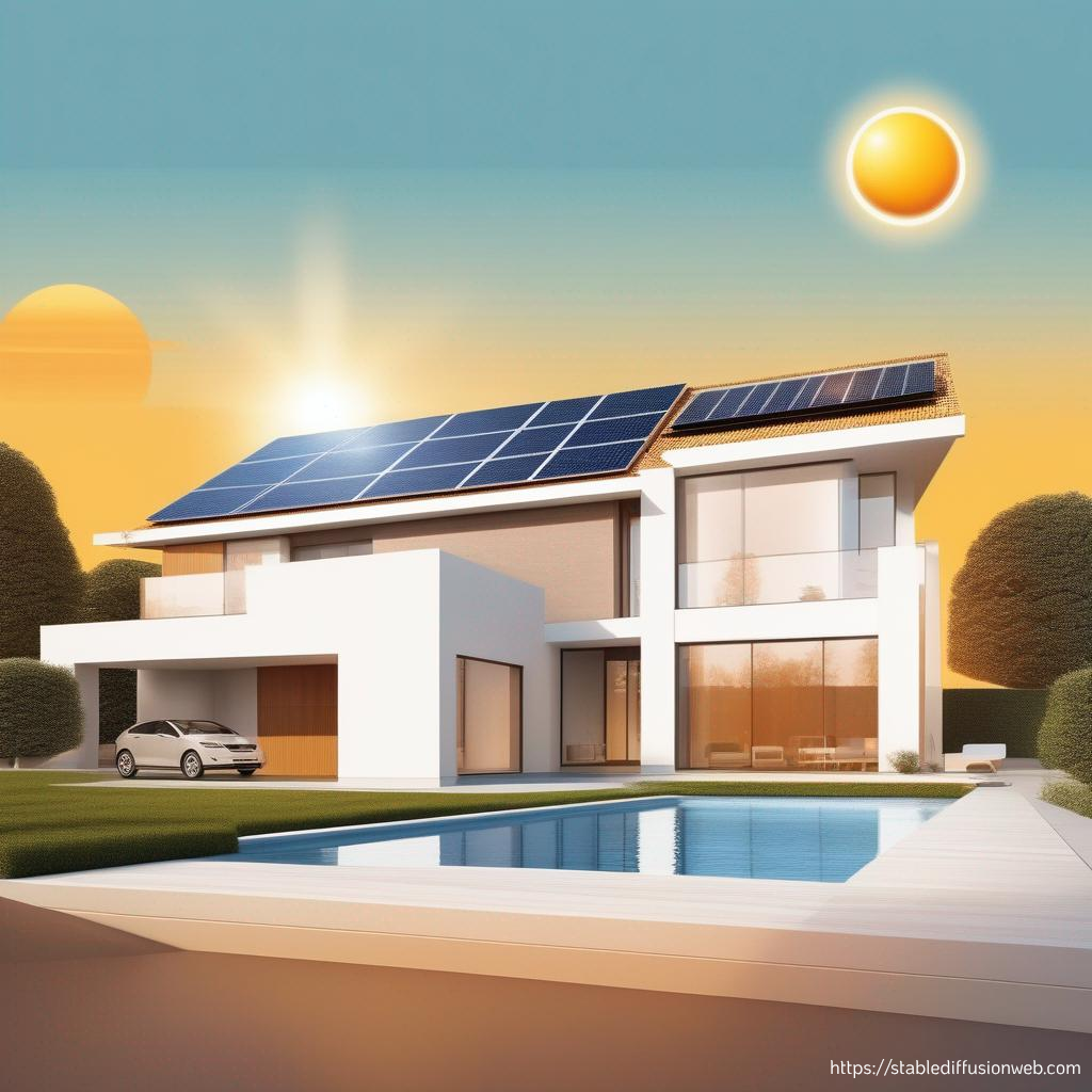 Casa moderna com sistema de energia solar fotovoltaica instalado pela GRJ Engenharia